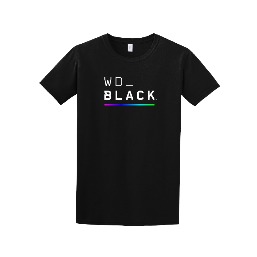 WD Black WD_ T-Shirt with full Color RGB Bar - Size Medium - WDMX066RNW