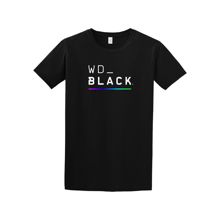 WD_Black T-Shirt With Full Color RGB Bar - Size Medium - WDMX066RNW