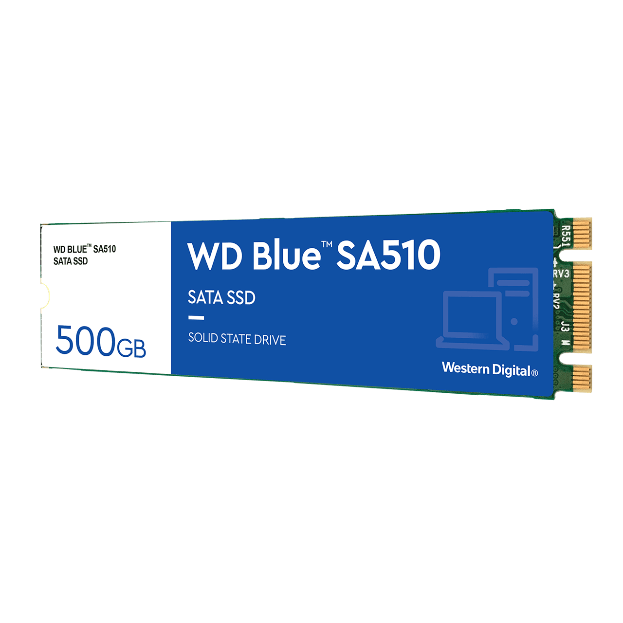 WD Blue SA510 SATA SSD M.2 500 GB lijevo