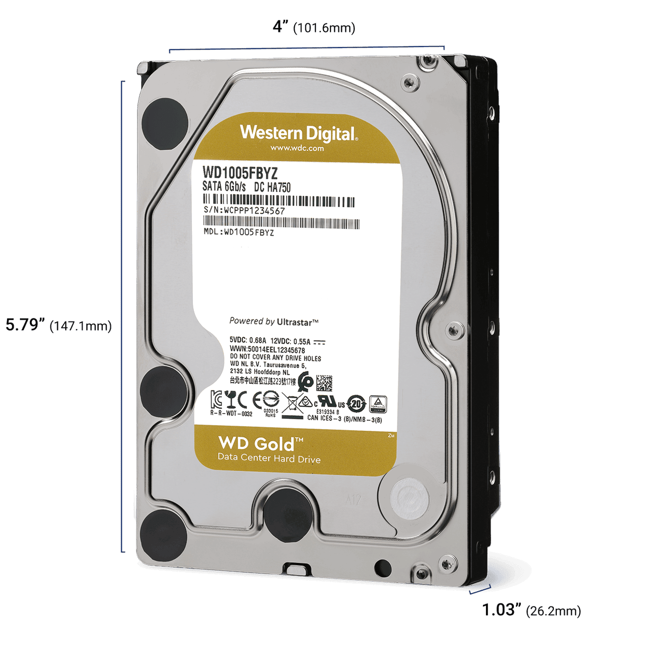 WD GOLD Dimensions