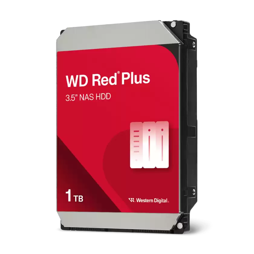 Western Digital WD Red Plus NAS harde schijf 4 TB (NASware-firmware voor compatibiliteit, 3,5 inch, 7200 RPM, SATA 6 Gb/s, CMR, Werkbelasting 180 TB/ jaar