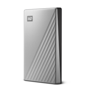 My Passport Ultra 1TB Silver Right Angled