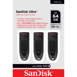 64GB Black SanDisk Ultra USB 3.0 Flash Drive | Western Digital