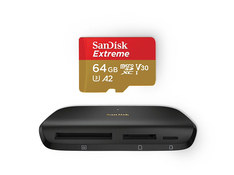 SanDisk Extreme® microSDXC™ UHS-I CARD + SanDisk Extreme Pro® CFexpress® Card Reader