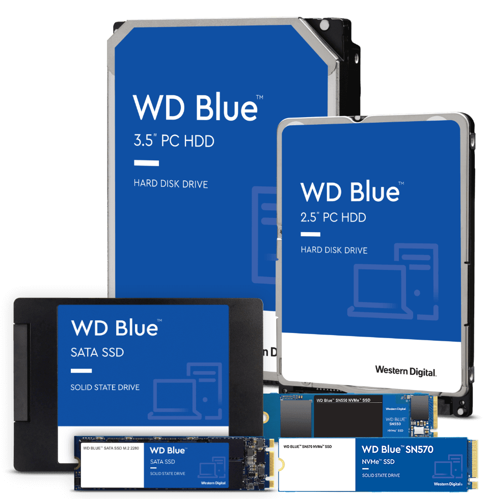 WDのハードディスクドライブのカラーコード：Black、Blue、Green、Red