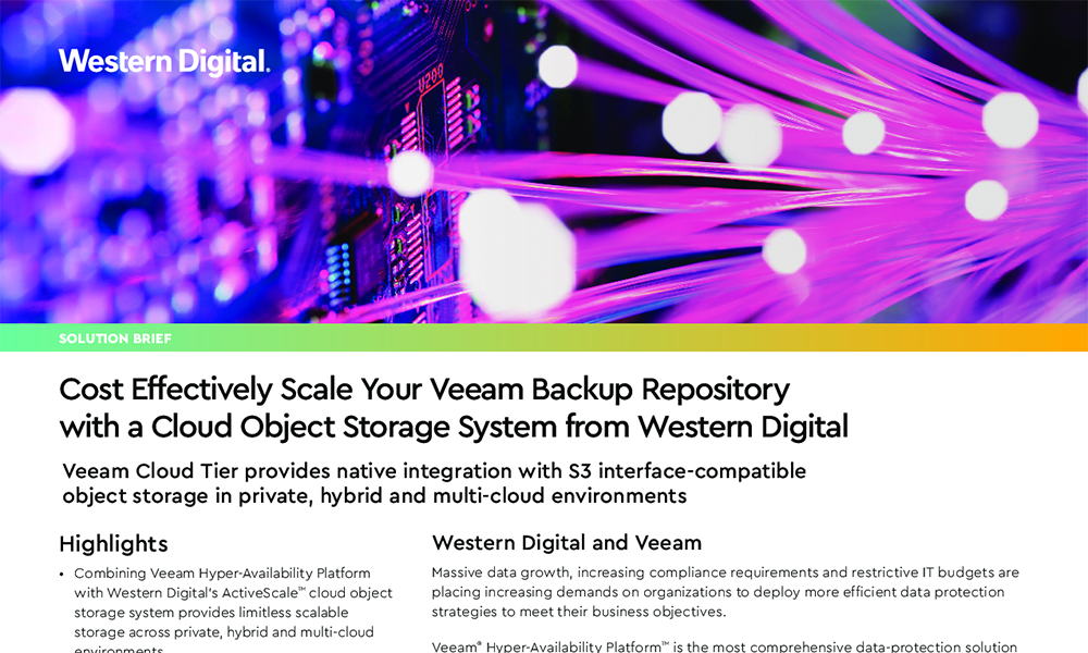 Ultrastar 스토리지 플랫폼을 사용하여 Veeam 백업 저장소를 확장