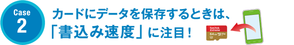 Case2 カードにデータを保存するときは、「書込み速度」に注意！